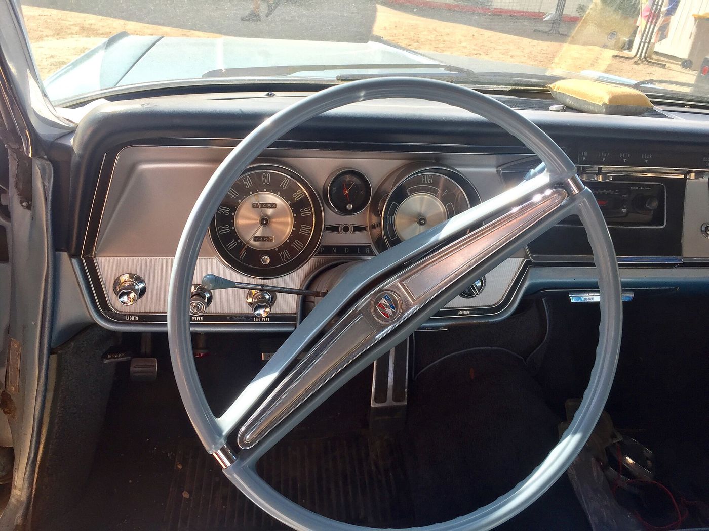 Dashboard and steering wheel of a 1963 Buick Wildcat convertible